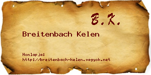 Breitenbach Kelen névjegykártya